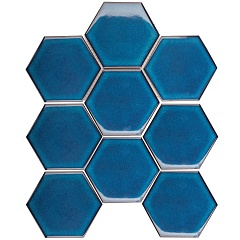 Hexagon big Deep Blue Glossy 29.5 25.6