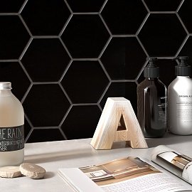 Hexagon big Black Matt (SBH4810)