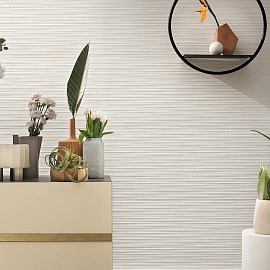 3D Wall Plaster Combed White