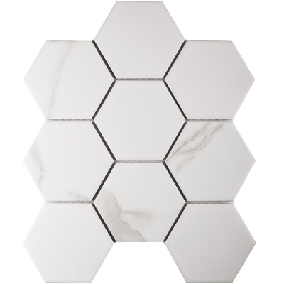 Китайская плитка StarMosaic Hex, Octagon, Triangolo Hexagon big Carrara Matt 29.5 25.6